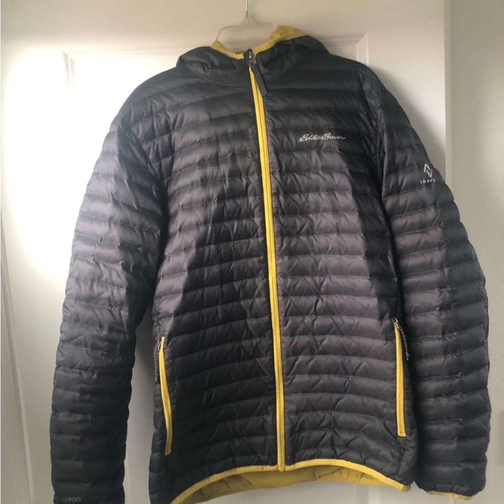 Eddie Bauer Black and Yellow Puffer Jacket